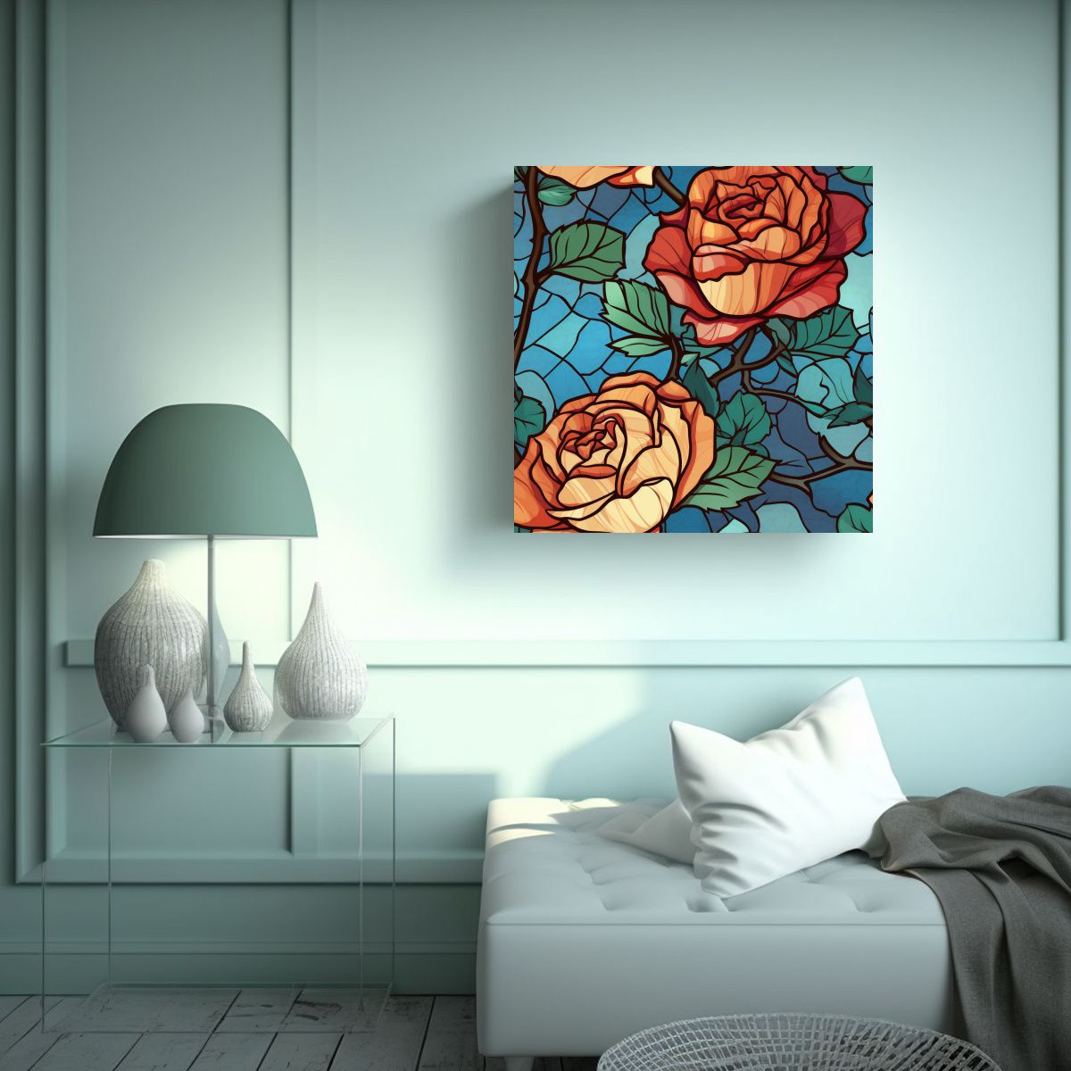 GENERICO - Fotografía Brillante De Rosas Vintage 50x50 Cm