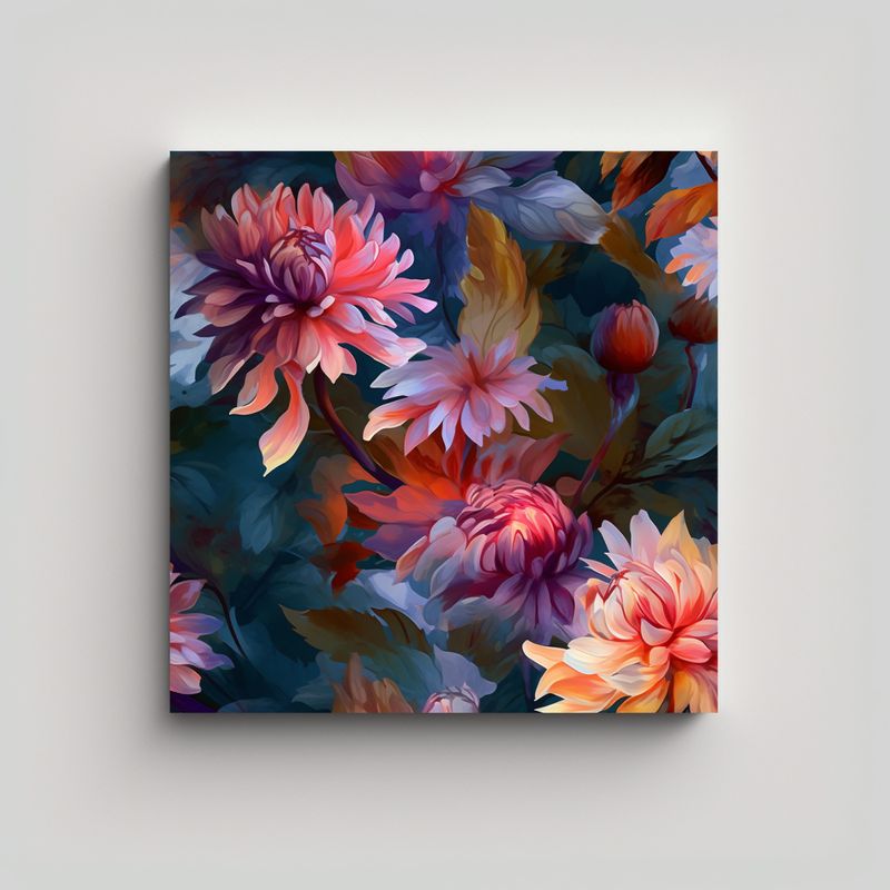 GENERICO - Lienzo Floral Expresividad Oraya Detalle Colorido 70x70 Cm
