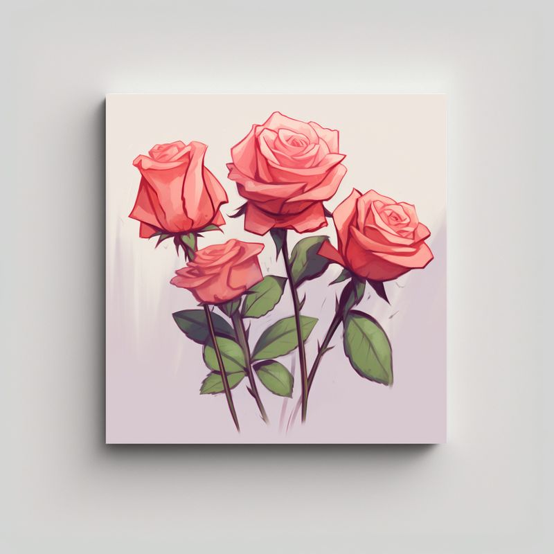 GENERICO - Intenso Patrón De Rosas Y Líneas Dibujos 90x90 Cm