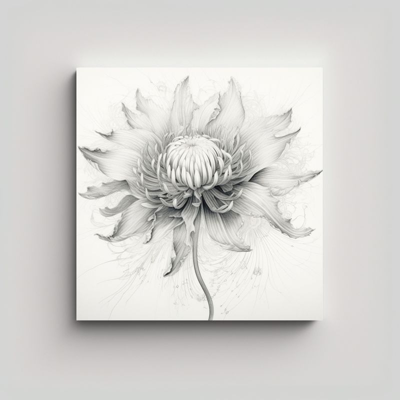 GENERICO - Venus Eterea Arte Cuadrado, Dibujo Floral Moderno 60x60 Cm