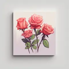 GENERICO - Intenso Patrón De Rosas Y Líneas Dibujos 60x60 Cm