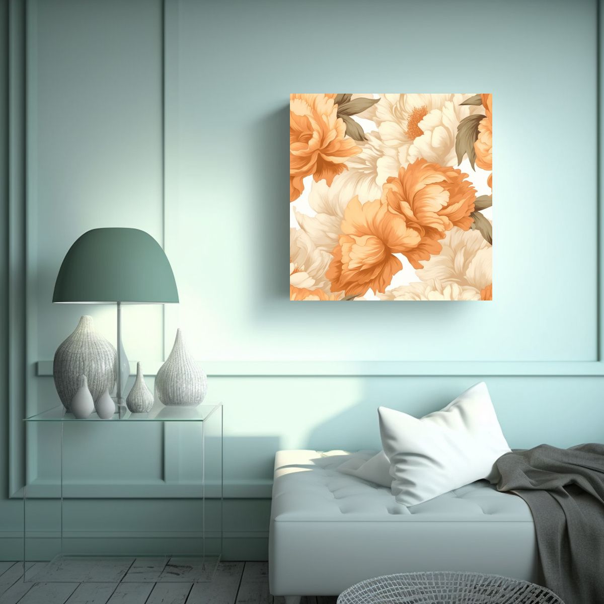 GENERICO - Iluminada Fotografía Lienzo Peonías Bellas Por 50x50 Cm