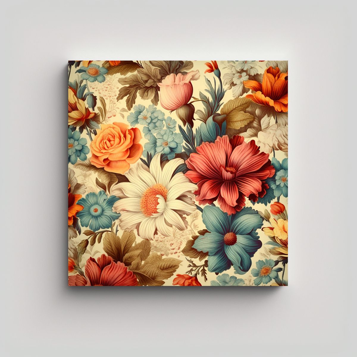 GENERICO - Patrón Arte Intenso Vintage Floral Telón Fondo 50x50 Cm