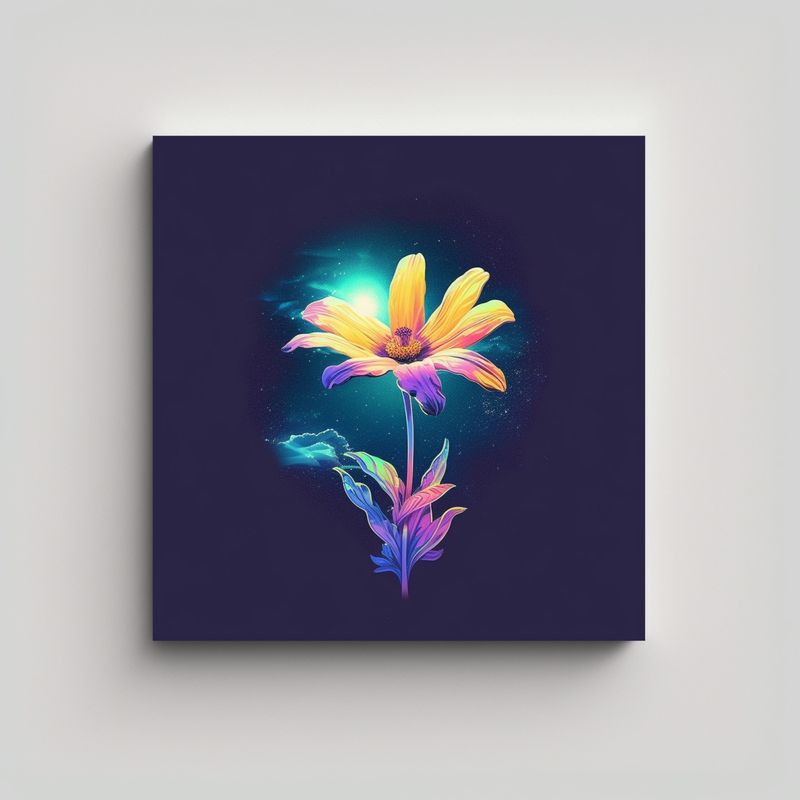 GENERICO - Arte De Pared Lofi Chill, Decoración Floral 70x70 Cm