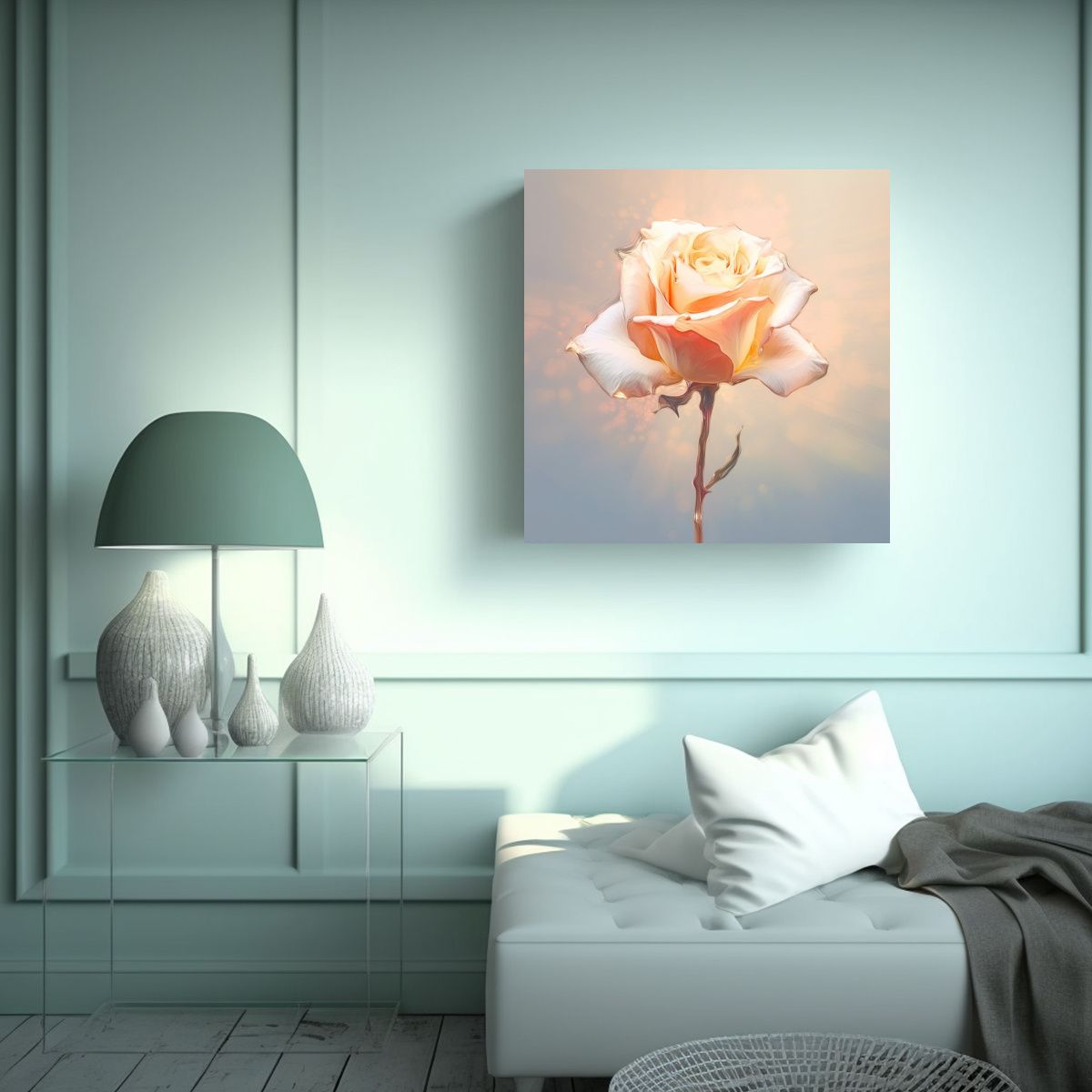 GENERICO - Composición Fantasía Cuadro Abstracto Rosa 50x50 Cm