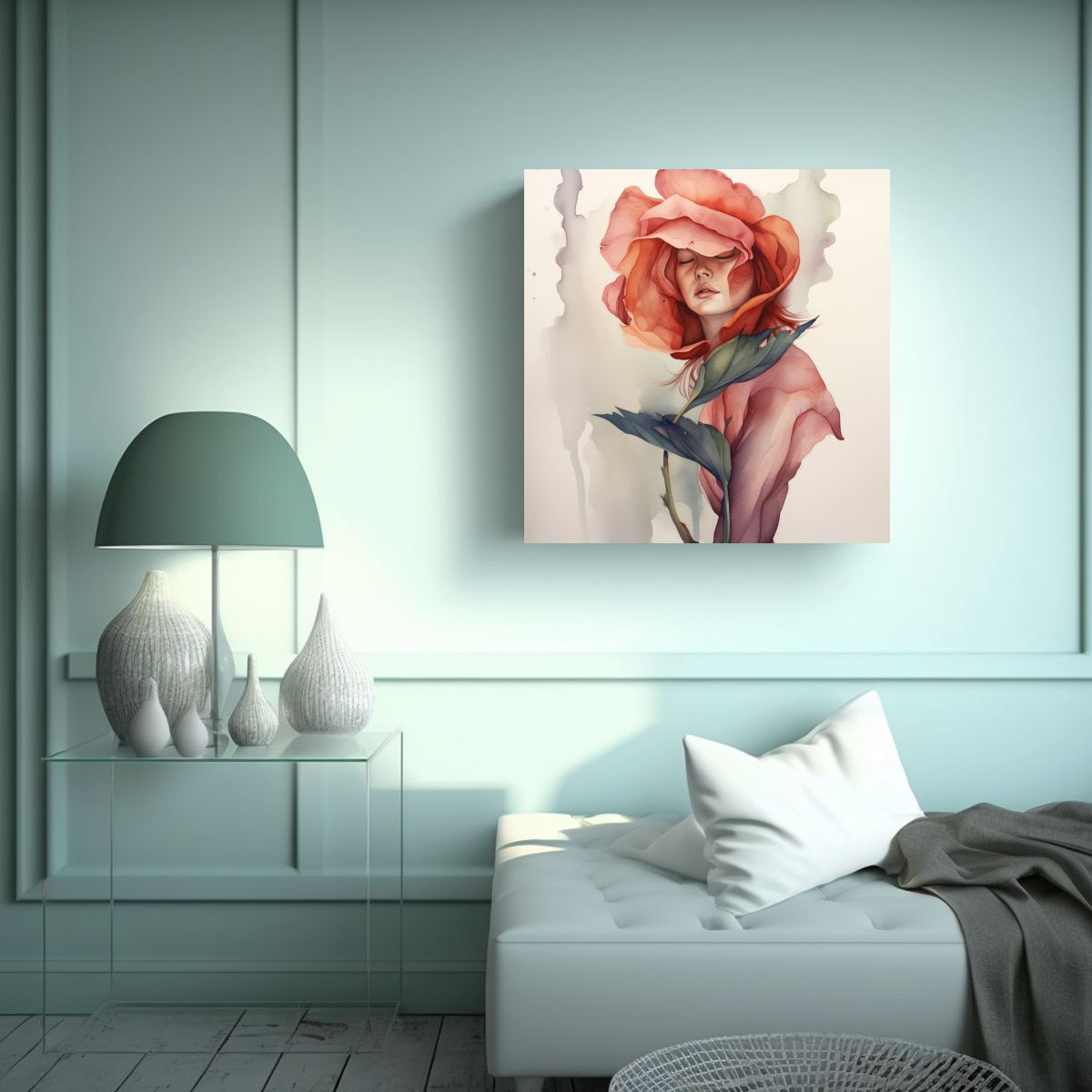 GENERICO - Pintura Corporal De Rosa Pétalos Exclusiva 80x80 Cm