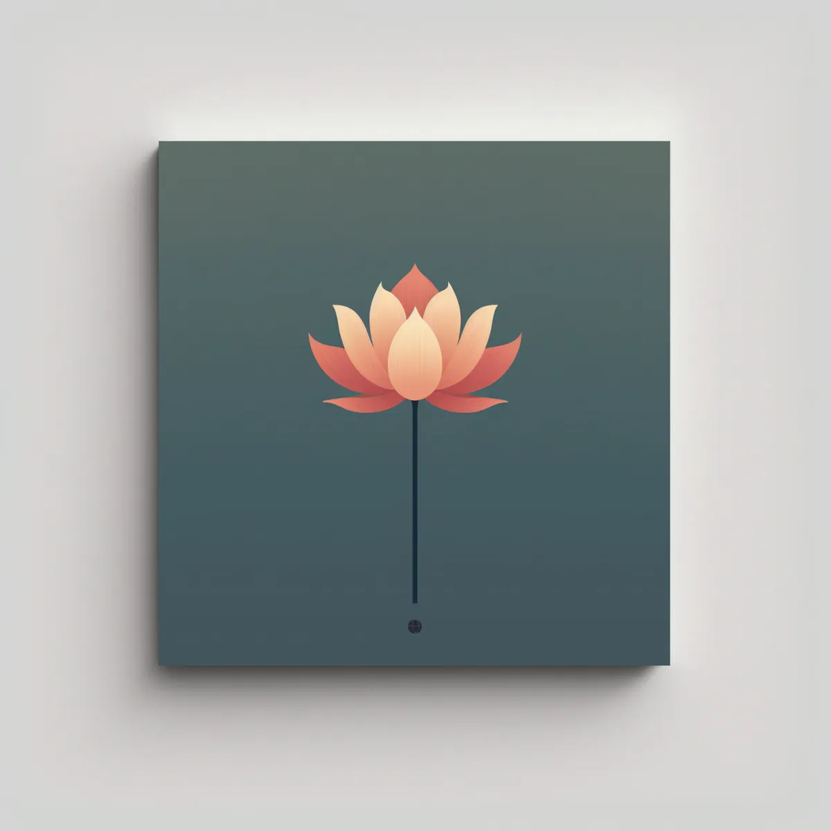 GENERICO - Arte Minimalista Loto Flor Pared Protagonismo 80x80 Cm