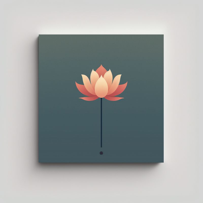 GENERICO - Arte Minimalista Loto Flor Pared Protagonismo 30x30 Cm