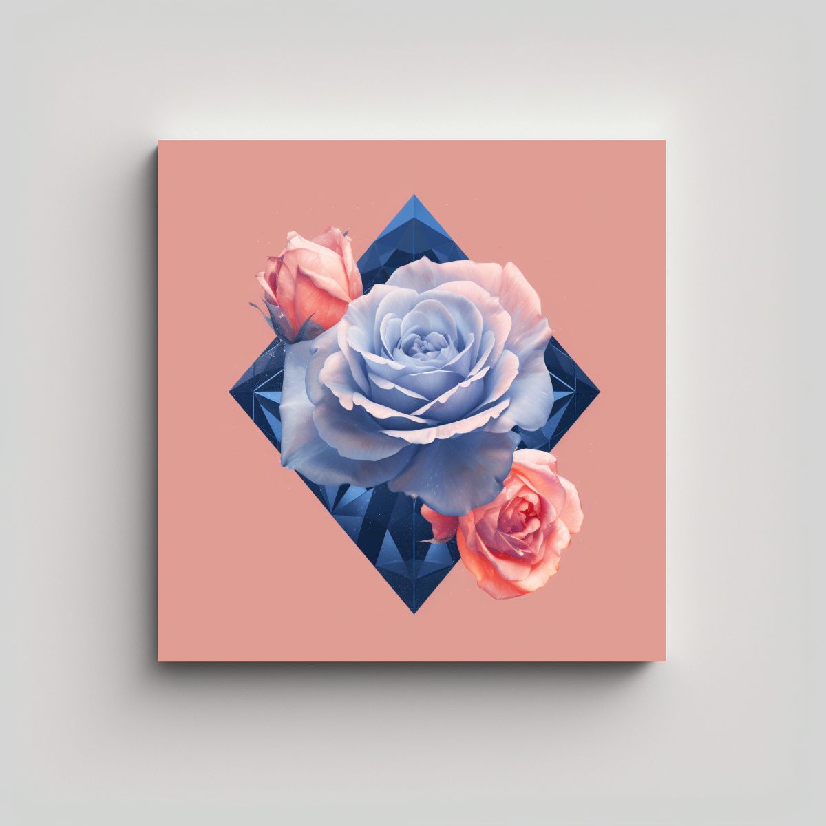 GENERICO - Rosa Diamante Saki Mockup, Pintura Decorativa 70x70 Cm