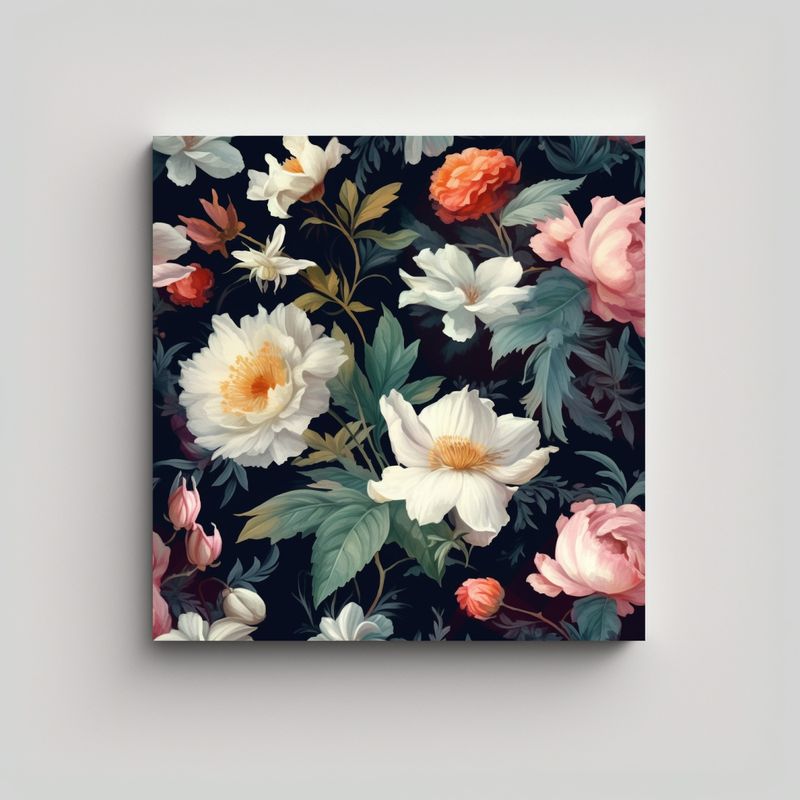GENERICO - Floral Elegante Moderno Aceite Primaveral Patrón 70x70 Cm