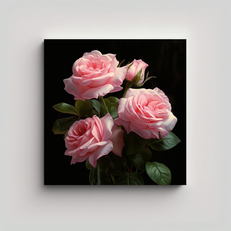 GENERICO - Rosa Abstracta Visual Lienzo HD Realista Arte 70x70 Cm