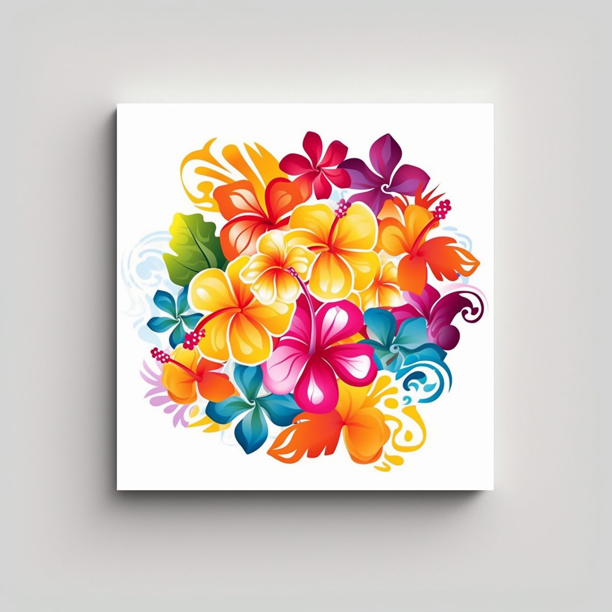 GENERICO - Cuadro Hawaiano De Arte Abstracto Y Gráfico 90x90 Cm