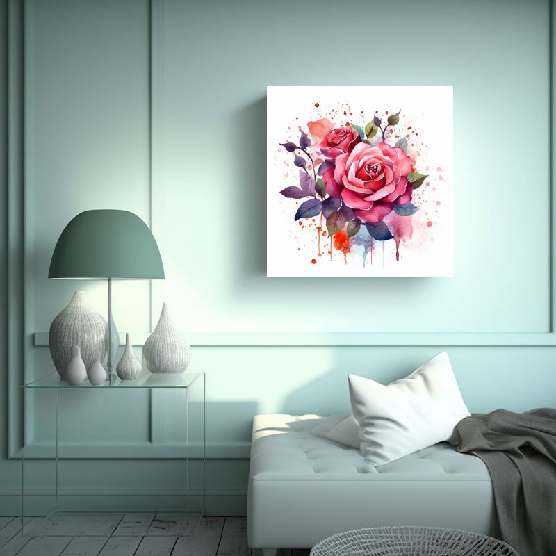 GENERICO - Pintura Decorativa De Contraste Rosa En Estilo 60x60 Cm
