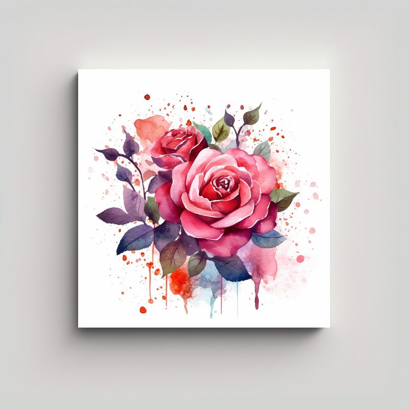 GENERICO - Pintura Decorativa De Contraste Rosa En Estilo 80x80 Cm