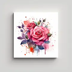 GENERICO - Pintura Decorativa De Contraste Rosa En Estilo 80x80 Cm