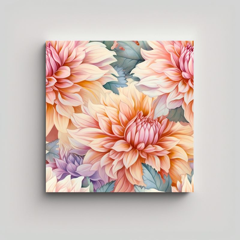 GENERICO - Vanguardia Resistente: Cuadro Decorativo Dahlia 50x50 Cm