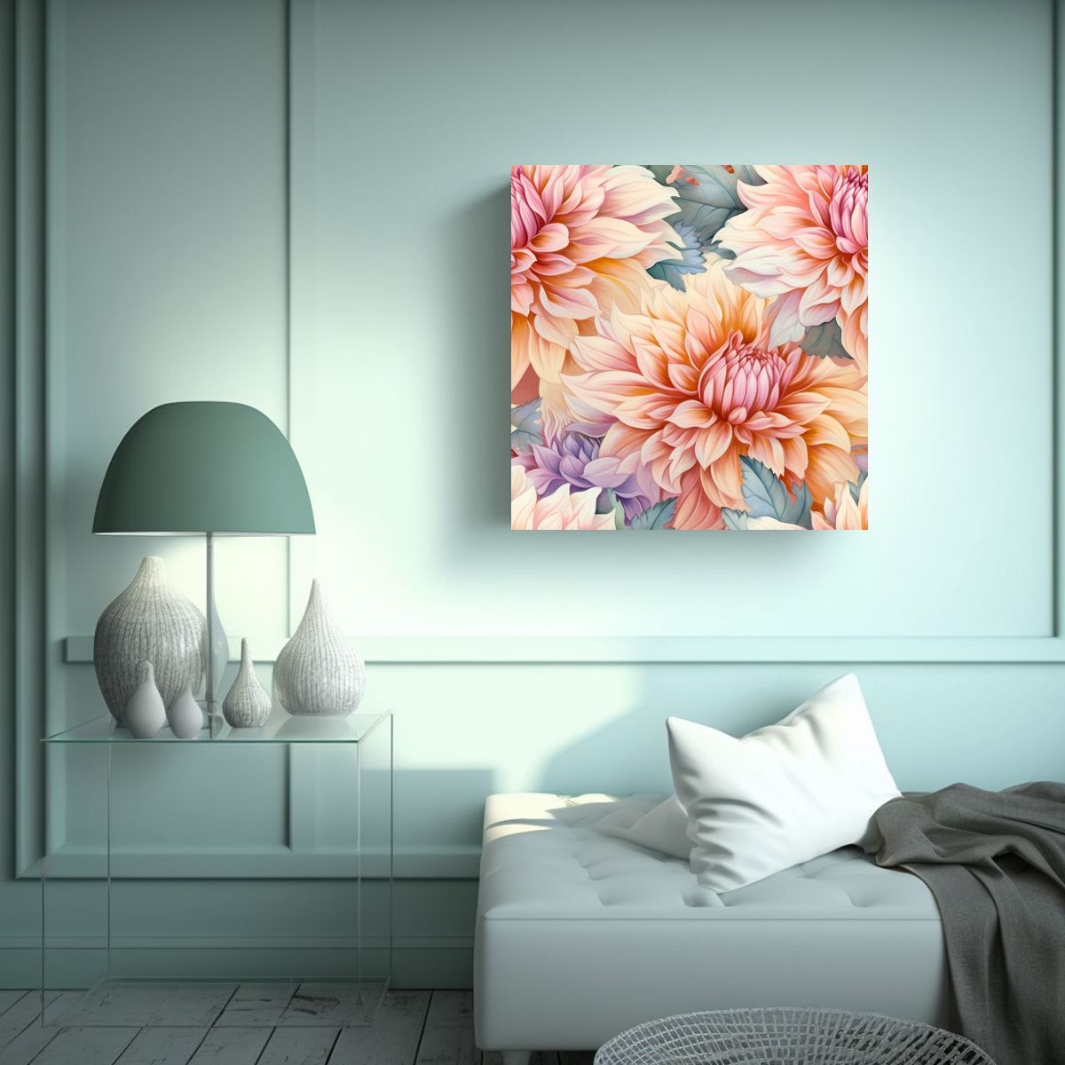 GENERICO - Vanguardia Resistente: Cuadro Decorativo Dahlia 50x50 Cm