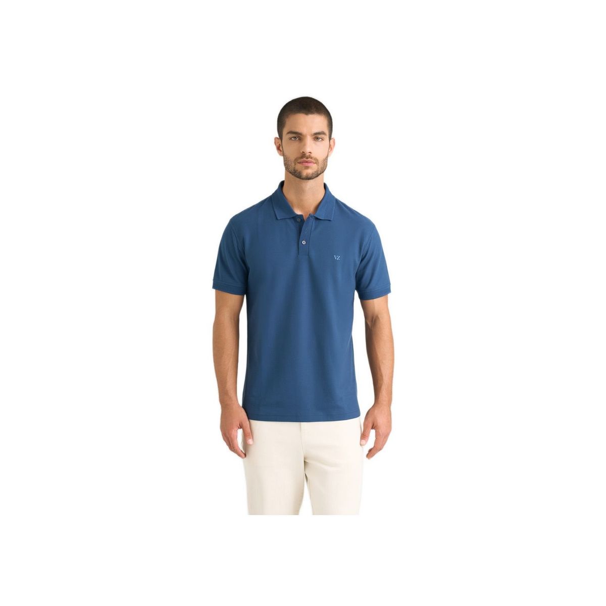 VELEZ - Vélez Polera Polo Hombre Semi Fit  Jacquard Azul Oscuro