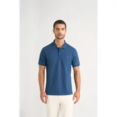 VELEZ - Vélez Polo Para Hombre Semi Fit Detalle Jacquard Azul Osc