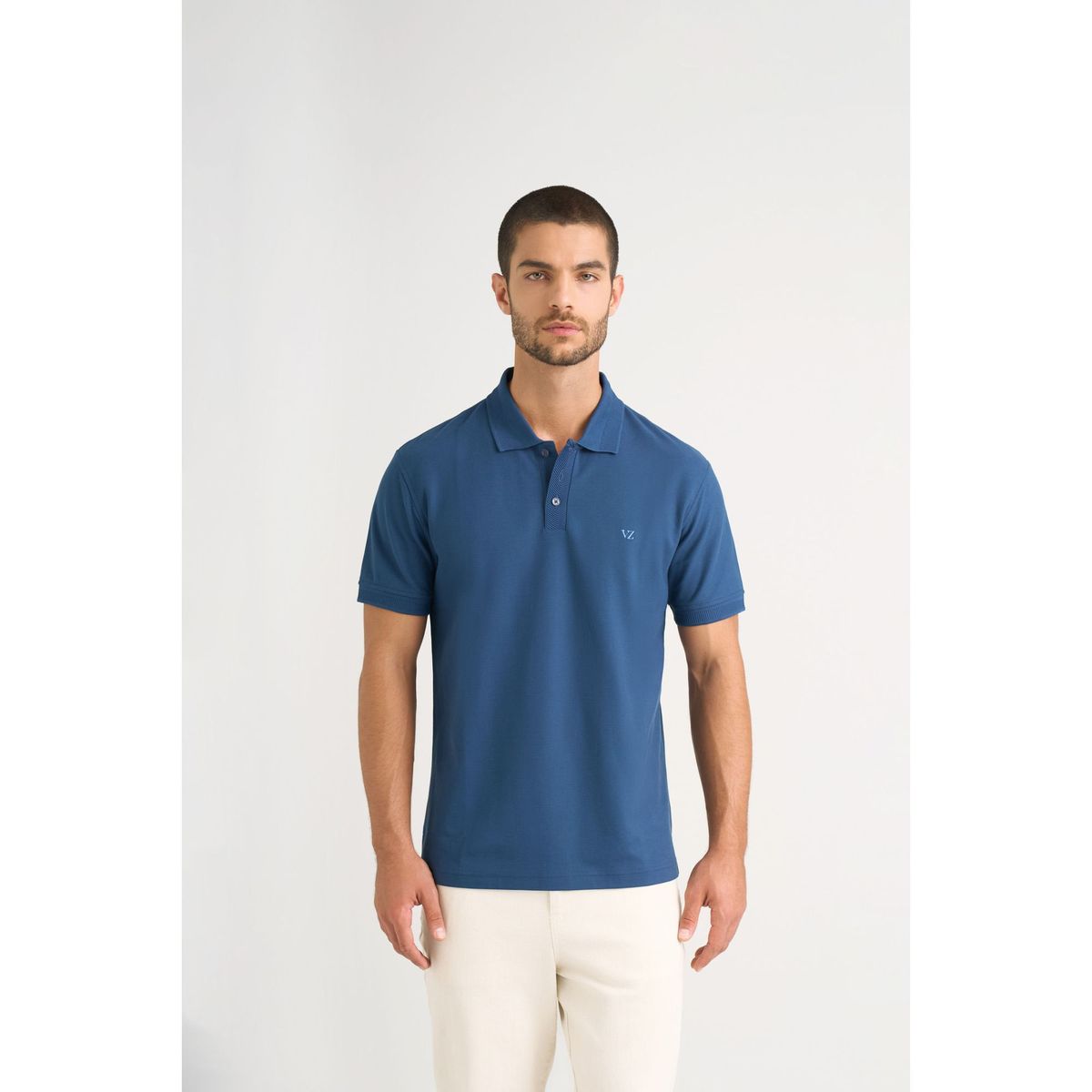 VELEZ - Vélez Polera Polo Hombre Semi Fit  Jacquard Azul Oscuro