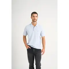 VELEZ - Vélez Polo Para Hombre Semi Fit Detalle Jacquard Azul Claro