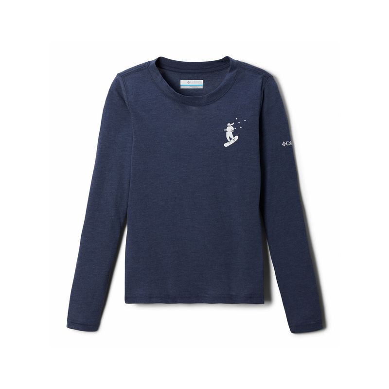 COLUMBIA - Polera Manga Larga Niño Hazeldel Hill Ls Azul COLUMBIA