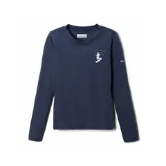 COLUMBIA - Polera Manga Larga Niño Hazeldel Hill Ls Azul