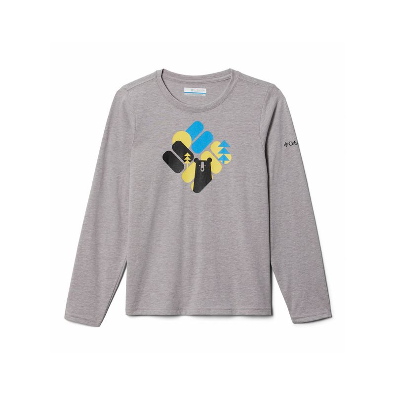 COLUMBIA - Polera Manga Larga Niño Dobson Pass Ls Gris COLUMBIA