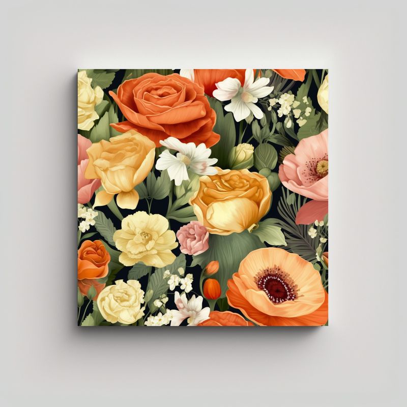 GENERICO - Cuadro Acuarela Mural De Verano Con Motivo De 30x30 Cm