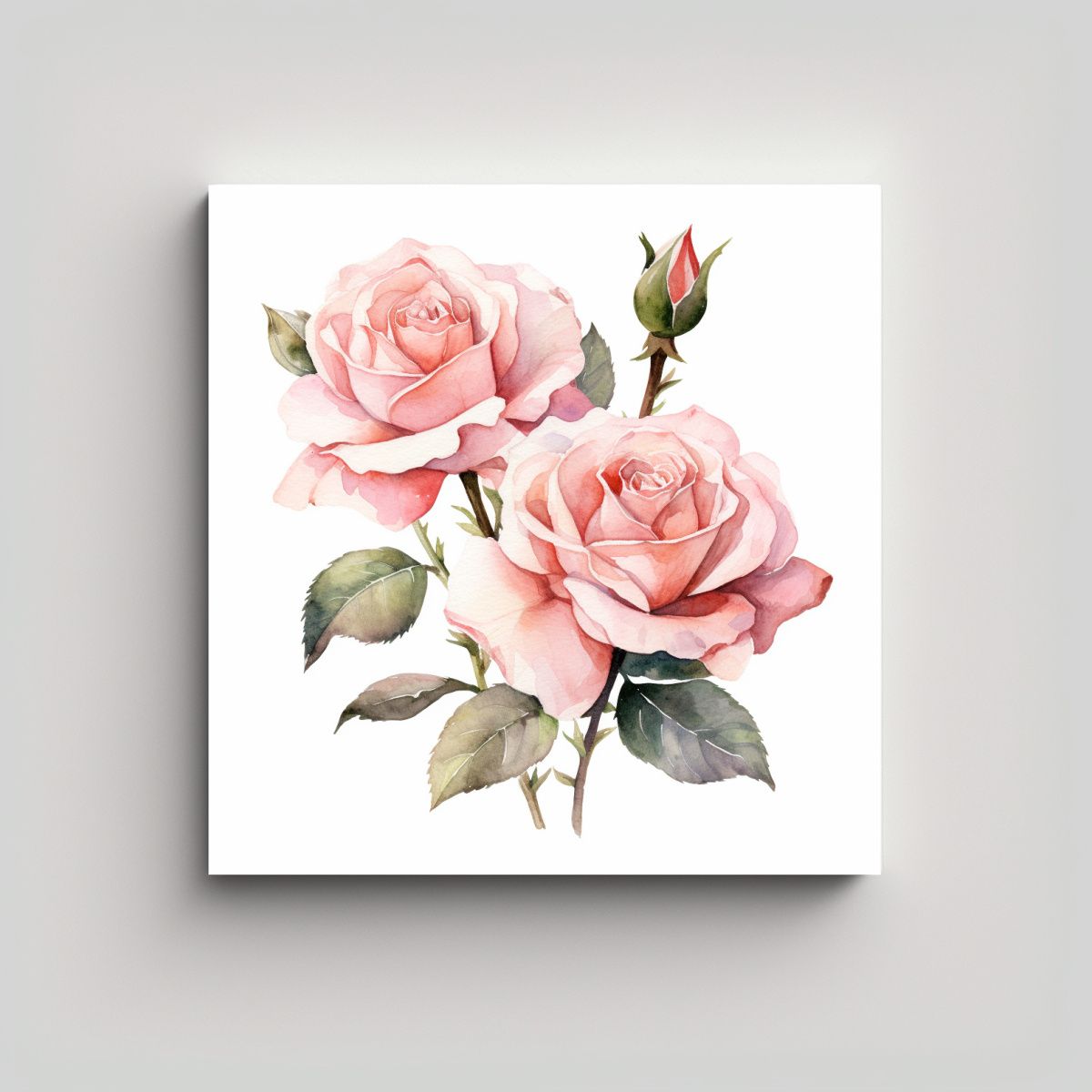 GENERICO - Ilustración Acuarela Pastel Rosa: Inspiración 40x40 Cm