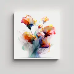 GENERICO - Arte Abstracto De Flores En Tonos Living Para 30x30 Cm