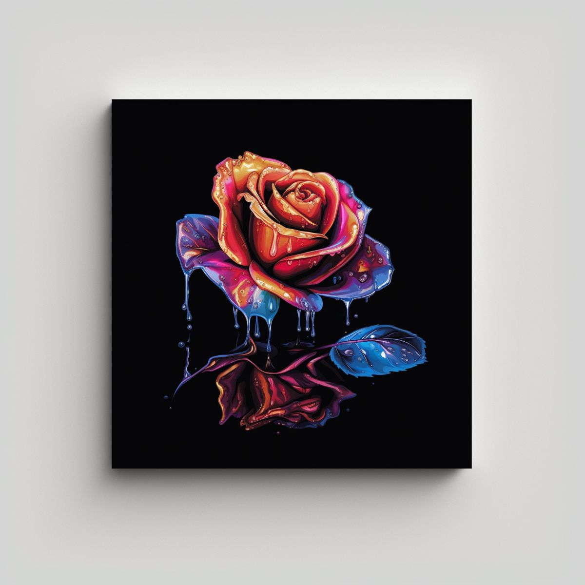 GENERICO - Rosa De Dibujos Animados En Lienzo Con Elegantes 30x30 Cm