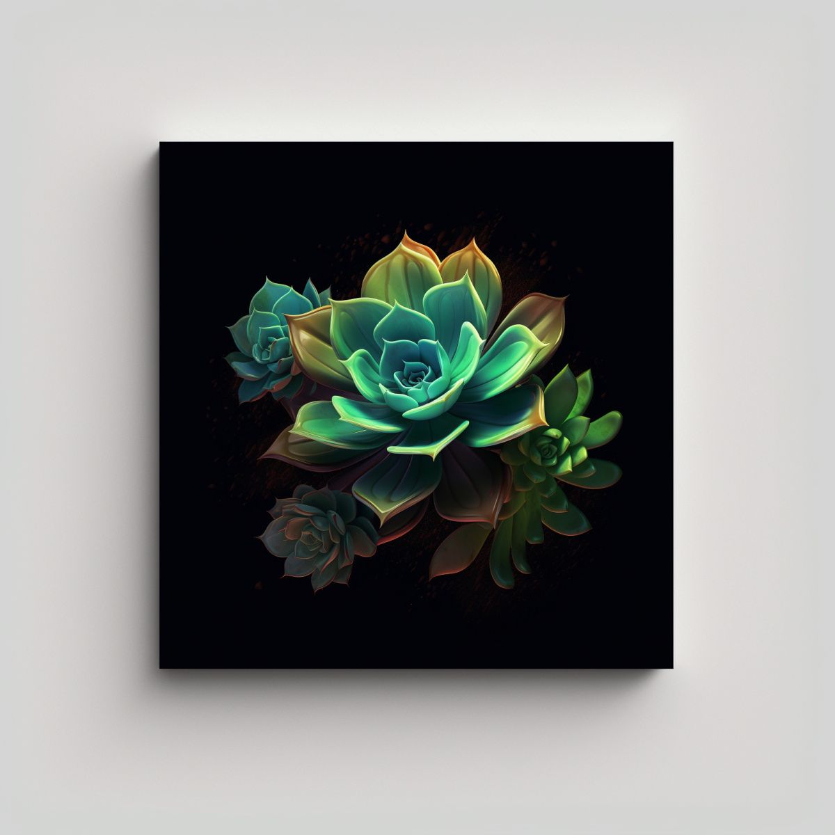 GENERICO - Cuadro Contemporáneo De Planta Suculenta En 40x40 Cm.