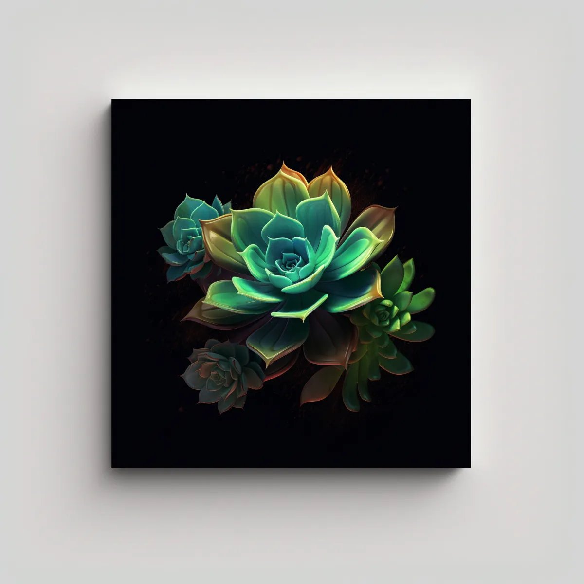 GENERICO - Cuadro Contemporáneo De Planta Suculenta En 30x30 Cm