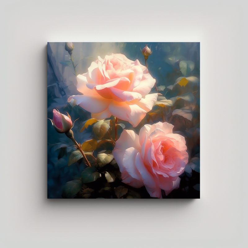 GENERICO - Cuadro Único De Rosas Hermosas En Abstracción 70x70 Cm