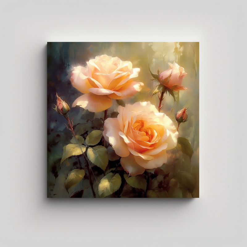 GENERICO - Bellas Rosas Luminosas En Estilo Galería Para 80x80 Cm