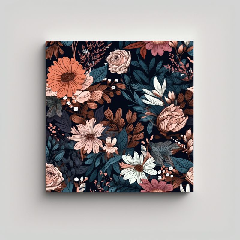 GENERICO - Cuadros Decorativos Modernos, Equilibrio Floral 90x90 Cm