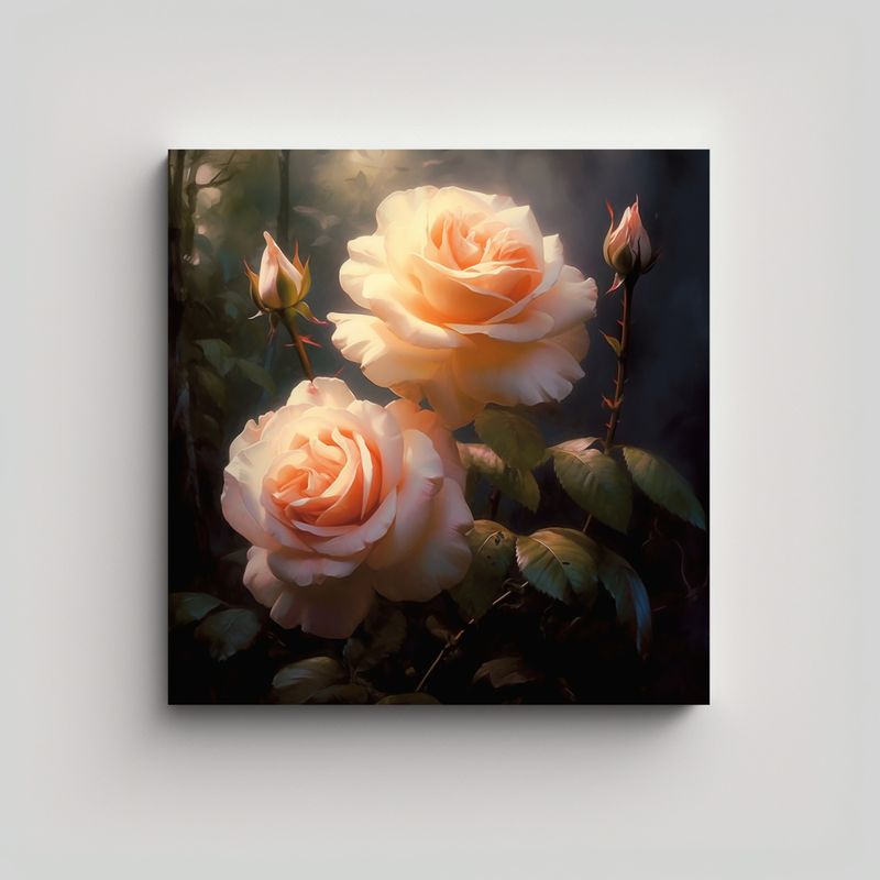 GENERICO - Rosa Encantadora Cuadro Decorativo Estilo 70x70 Cm