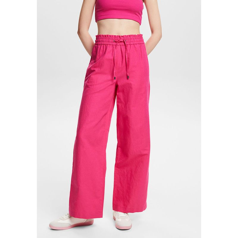 ESPRIT - Pantalón De Algodón Y Lino Mujer Esprit ESPRIT