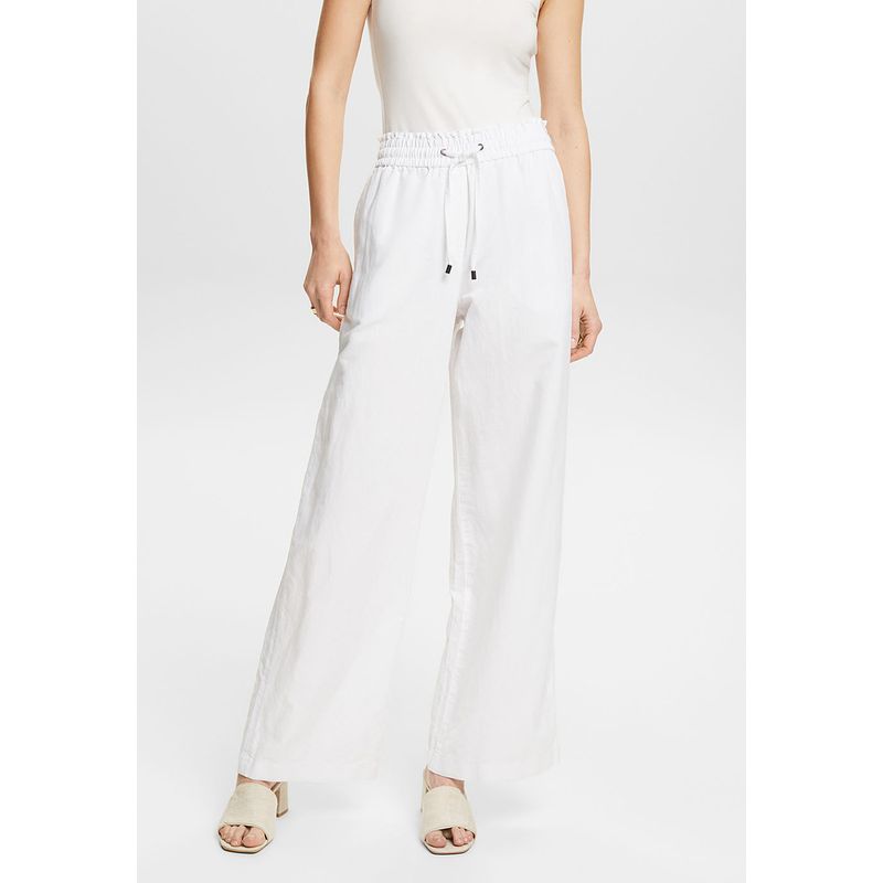 ESPRIT - Pantalón De Algodón Y Lino Mujer Esprit ESPRIT