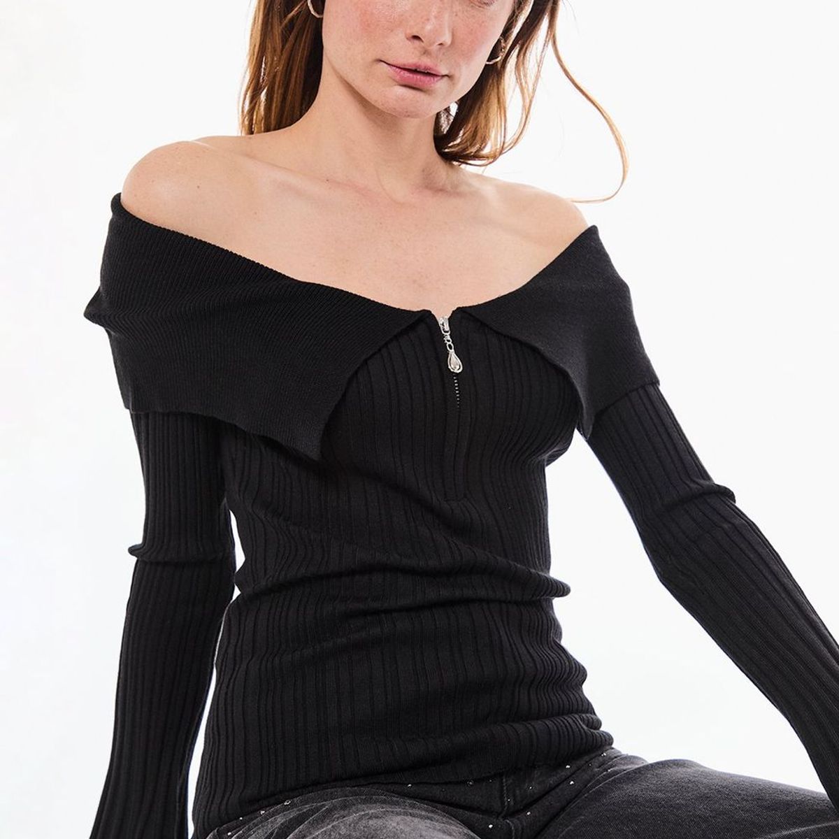 ASH - Polera Tejida Negro Ash