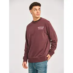 CAT - Polerón Hombre Graphic French Terry Crewneck Burdeo CAT.