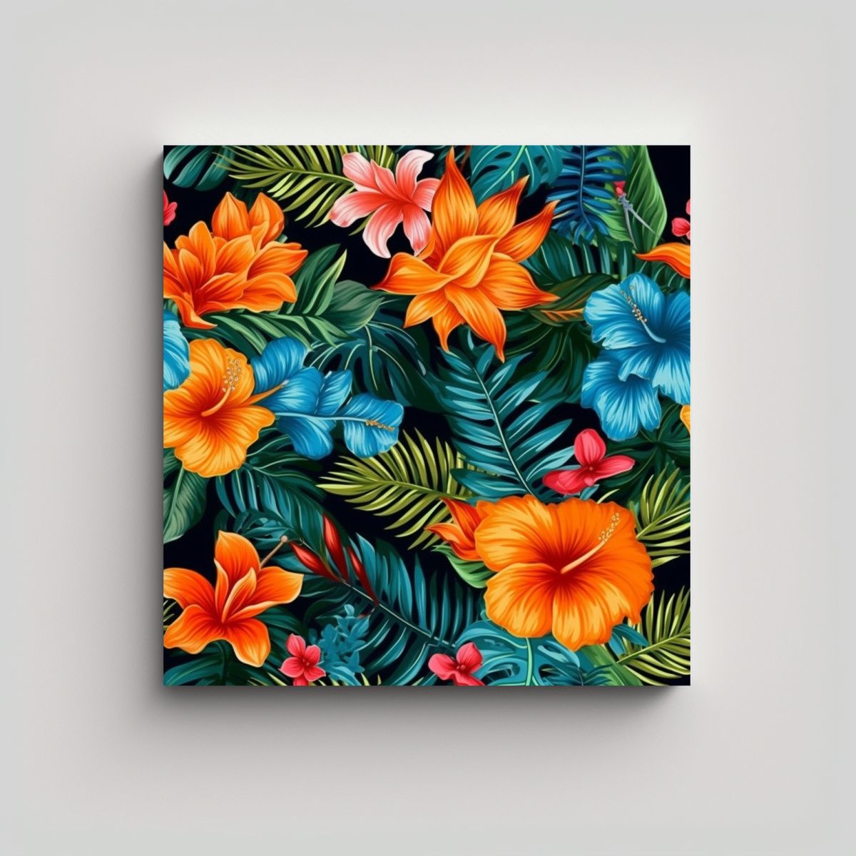 GENERICO - Cuadro Tropical Paradise: Expresión Multicolor 60x60 Cm