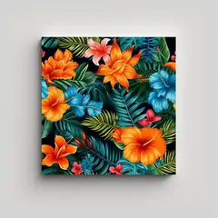 GENERICO - Cuadro Tropical Paradise: Expresión Multicolor 50x50 Cm.