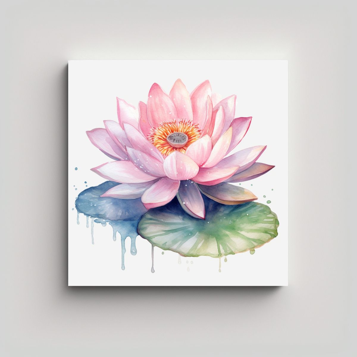 GENERICO - Arte Tonos Estudio Acuarela Loto En Agua Imagen 70x70 Cm