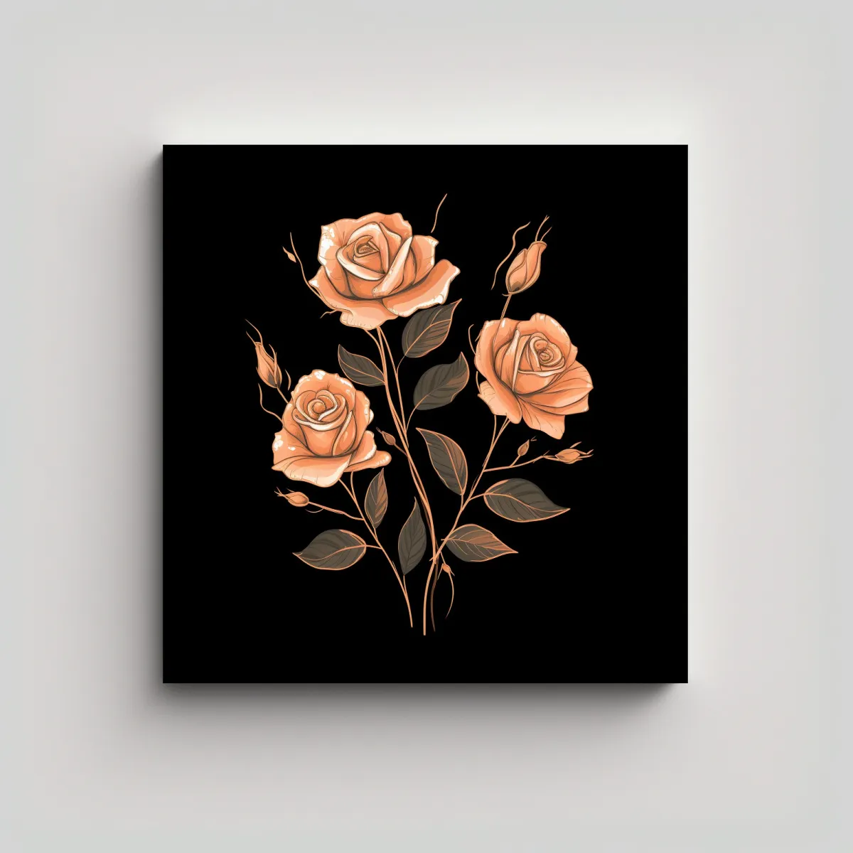 GENERICO - Ilustración Delicada De Rosa En Acuarela Con 30x30 Cm