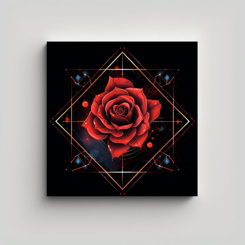 GENERICO - Camiseta Diseño Rosa Geométrica Majestuosidad 70x70 Cm