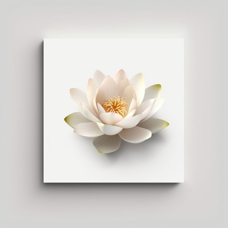 GENERICO - Pintura Decorativa Lotus Flower HD 4K En Blanco 70x70 Cm