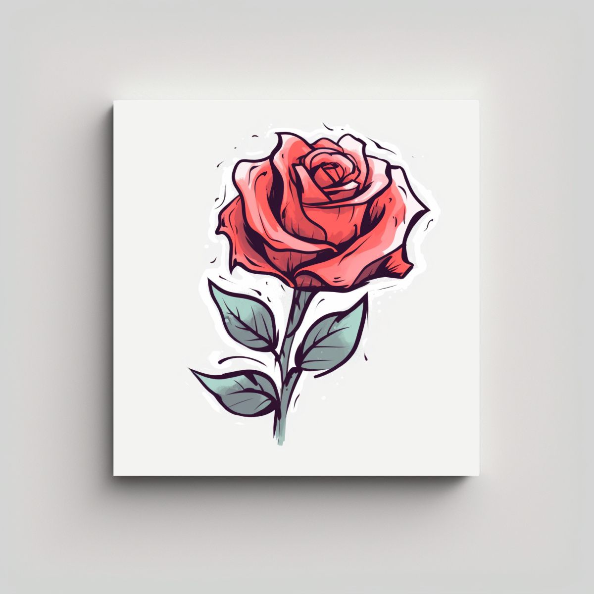 GENERICO - Contraste Abstracto Composición Rosa Semi 70x70 Cm