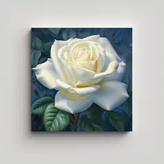 GENERICO - Cuadro Decorativo Lienzo De Rosa Blanca: Tema 50x50 Cm